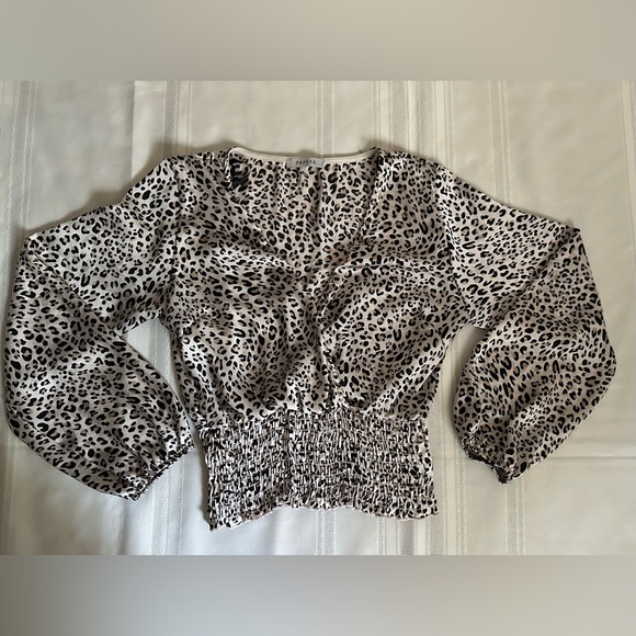 Papaya Leopard Print V-Neck Blouse - Picture 5 of 11